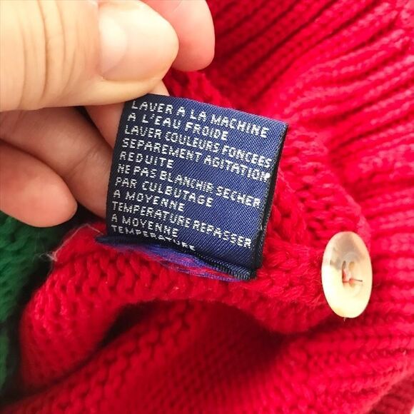 Vintage BABygap red knit argyle cardigan EUC M(8-9Y) - Picture 8 of 9